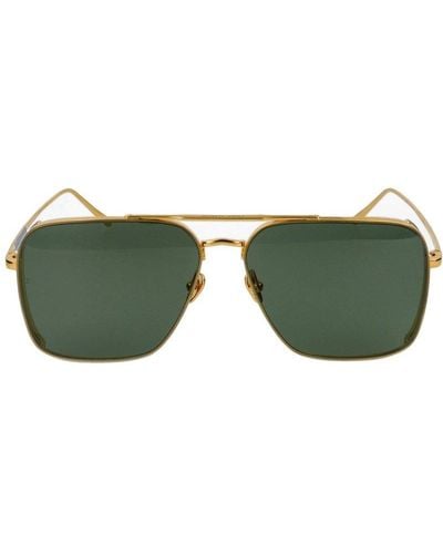 Linda Farrow Aviator Sunglasses - Green