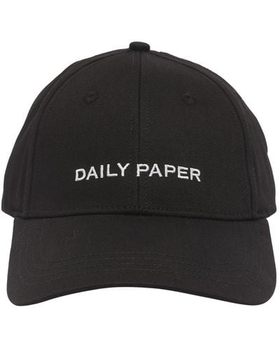 Daily Paper Narrow Birm Logo Embroidered Baseball Cap - Black