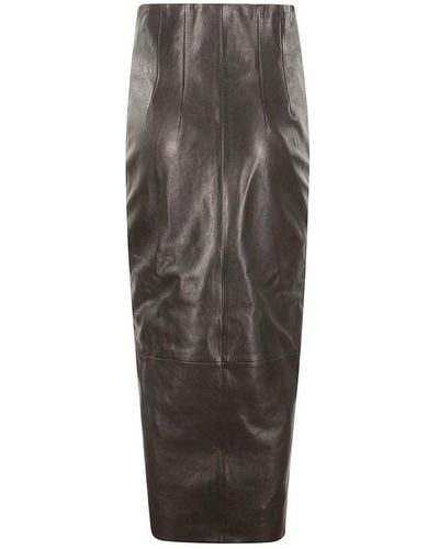 Khaite Ruddy Zipped Midi Skirt - Grey