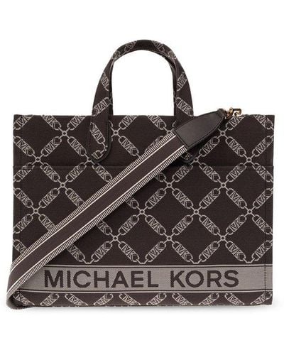 MICHAEL KORS: Michael bag in monogram canvas - Ivory | Michael Kors mini  bag 32F1GJ6W6B online at