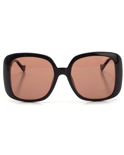 Gucci Rectangular-frame Sunglasses - Pink