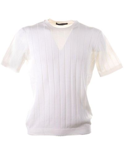 Tagliatore Crewneck Knitted T-shirt - White