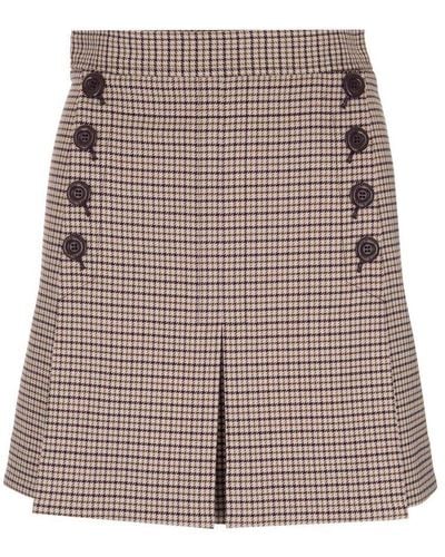 See By Chloé Houndstooth Skirt - Natural