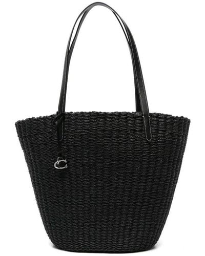 COACH Interwoven Top Handle Bag - Black