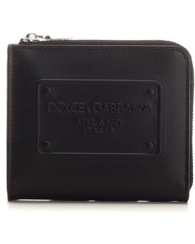 Dolce & Gabbana Embossed Logo Card Holder - Black