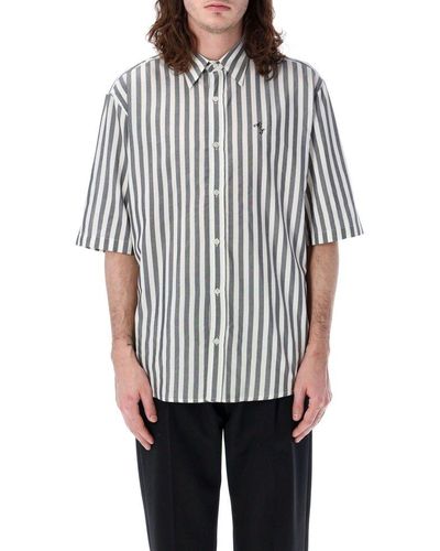 Acne Studios Stripe Button-up Shirt - Gray