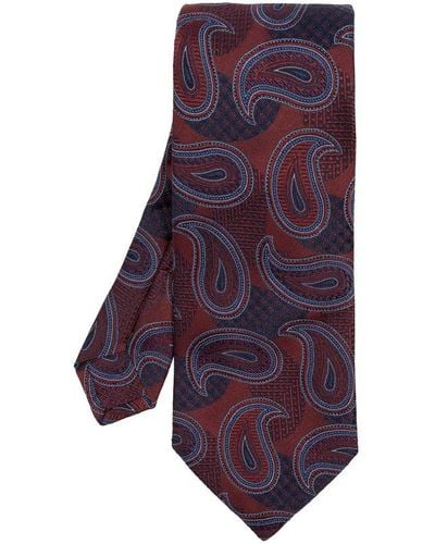 Etro Paisley Print Tie - Purple