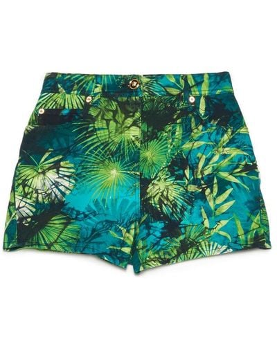Versace Jungle Print Shorts - Green