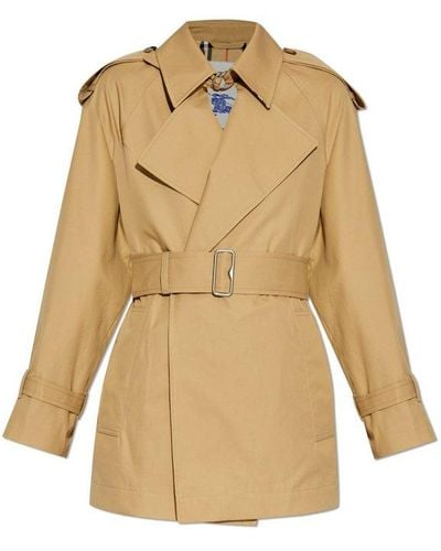Burberry Belted Waist Trench Coat - Natural