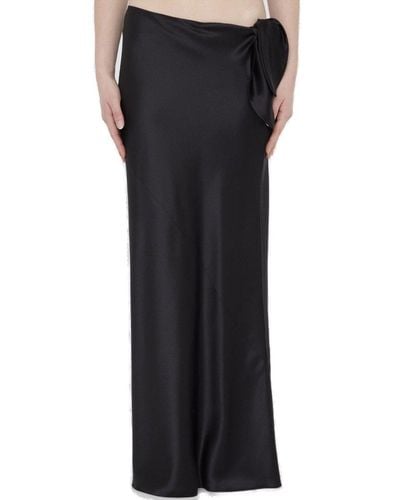Saint Laurent Low-waist Cut-out Long Skirt - Black