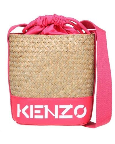 KENZO Logo Printed Color-block Tote Bag - Multicolor