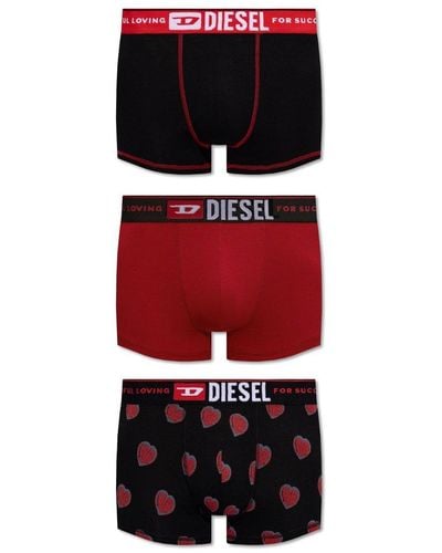 DIESEL 'umbx-damienthreepack' Boxers 3-pack, - Red