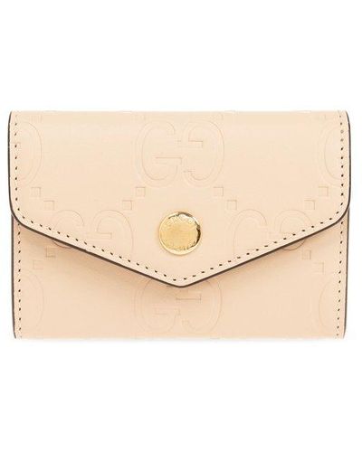 Gucci Leather Card Holder, - Natural