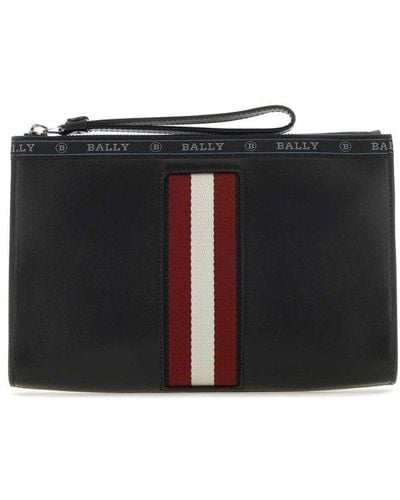 Clutches & Portfolios  Hartland - Leather Clutch Bag In Navy - Bally Mens  - Dramponga
