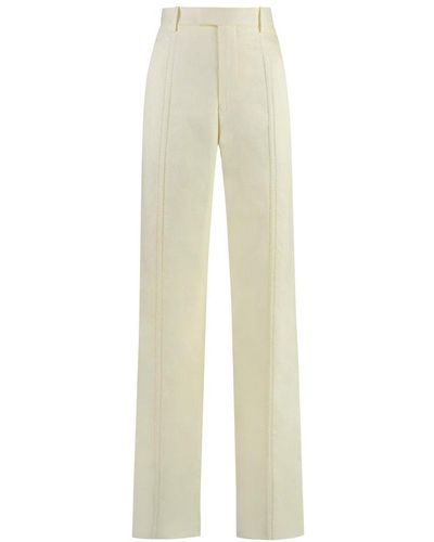 Bottega Veneta High Waisted Regular Fit Trousers - White