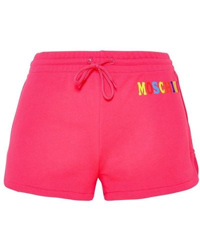 Moschino Multicolour Logo Shorts - Pink