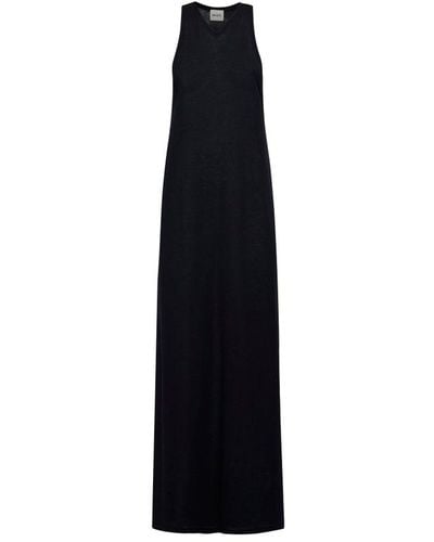 Khaite Vernetta V-neck Sleeveless Maxi Dress - Black