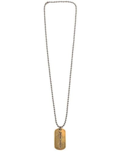 Palm Angels Military Platelet Necklace - White