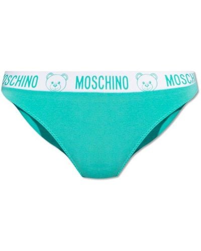 Moschino Bra With Logo, - Blue