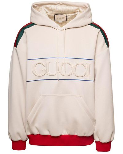 Gucci Hoodie With Logo - Natural