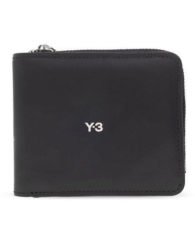 Y-3 Logo-printed Zip-up Bi-fold Wallet - Black