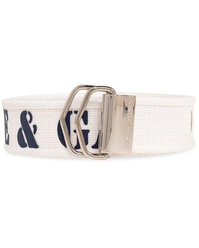 Dolce & Gabbana Belt With Logo, - White
