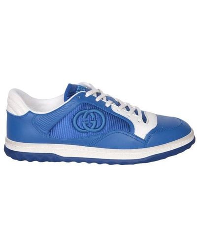Gucci Logo Embroidered Low-top Trainers - Blue
