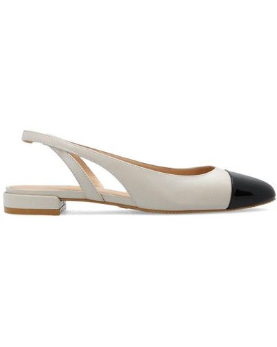 Stuart Weitzman Sleek Slingback Ballerina Shoes - White
