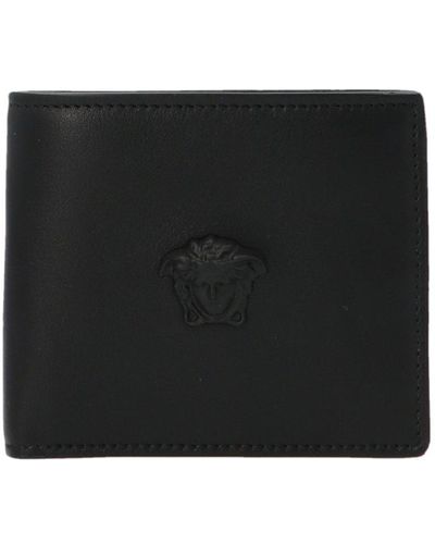 Versace Medusa Plaque Bifold Wallet - Black