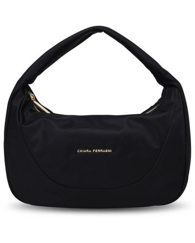 Chiara Ferragni Logo Plaque Zipped Tote Bag - Black