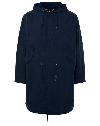 KENZO Parka Drawstring Hooded Coat - Blue