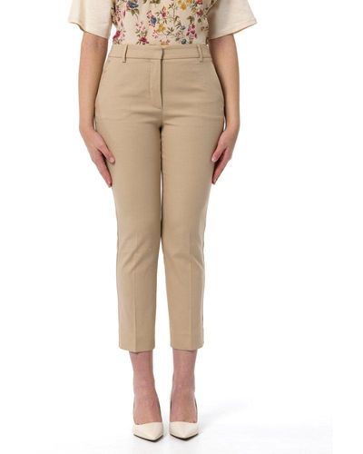 Weekend by Maxmara Straight Leg Cropped Trousers - Natural