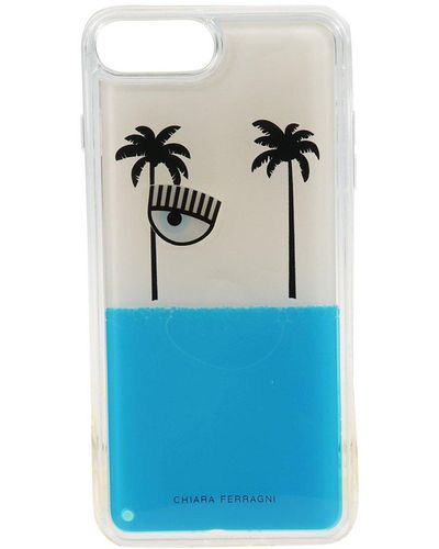 Chiara Ferragni Logo Motif Phone Case - Blue