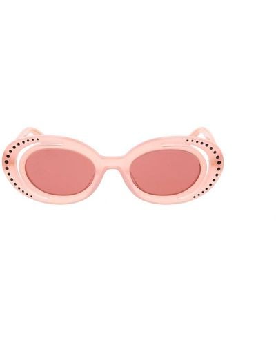 Marni Zion Canyon Oval Frame Sunglasses - Pink