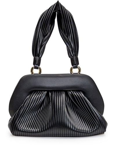 THEMOIRÈ Tia Pleated Top Handle Bag - Black