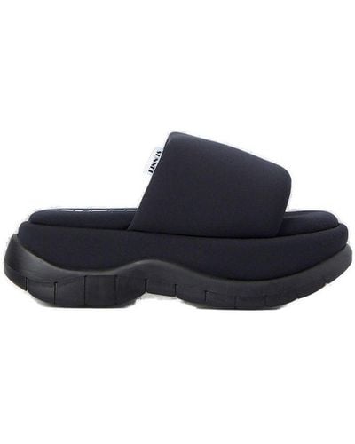 Sunnei Open Toe Platform Slides - Black