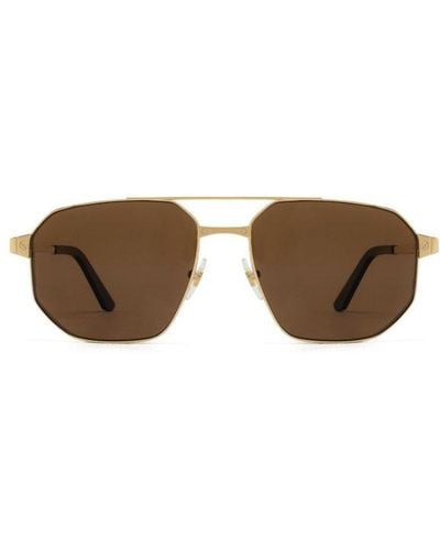 Cartier Naviagator Frame Sunglasses - Metallic