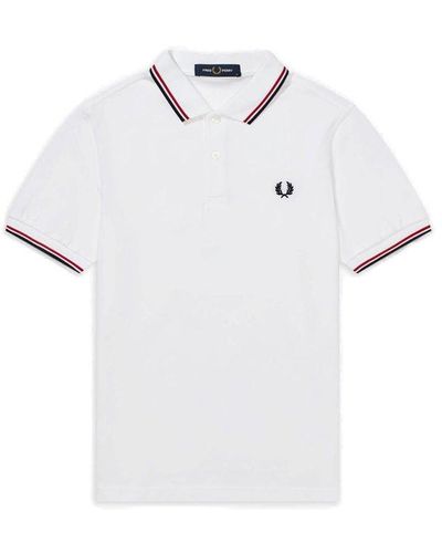 Fred Perry Twin Tipped Short-sleeved Polo Shirt - White