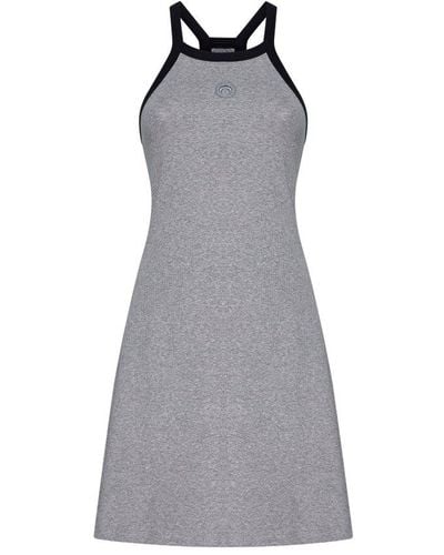 Marine Serre Organic Cotton Mini Dress - Grey
