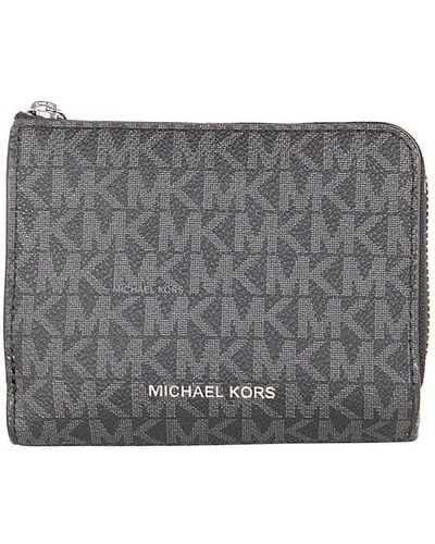 MICHAEL Michael Kors Hudson Zip-around Bi-fold Wallet - Grey