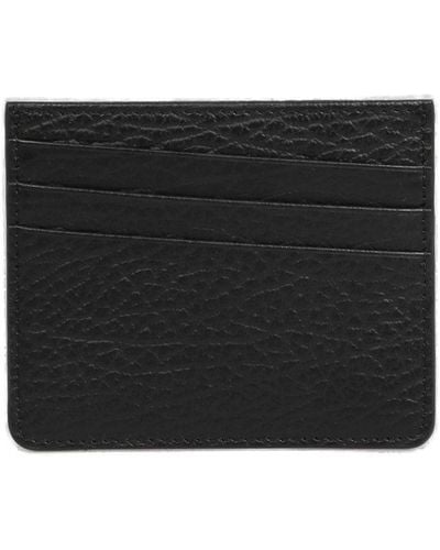 Maison Margiela Pebbled Effect Leather Cardholder - Black