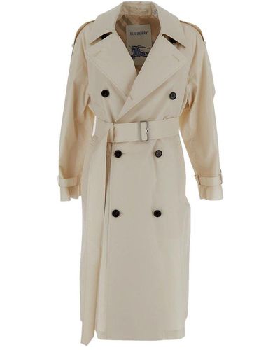 Burberry Belted Trench Coat - Natural