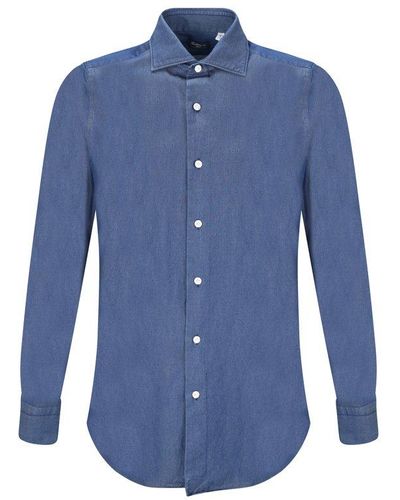 Finamore 1925 Milano Zante Button-up Shirt - Blue