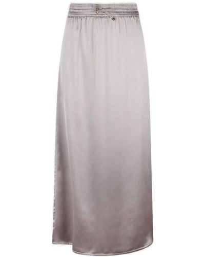 Herno Elasticated Waistband Satin Skirt - Gray