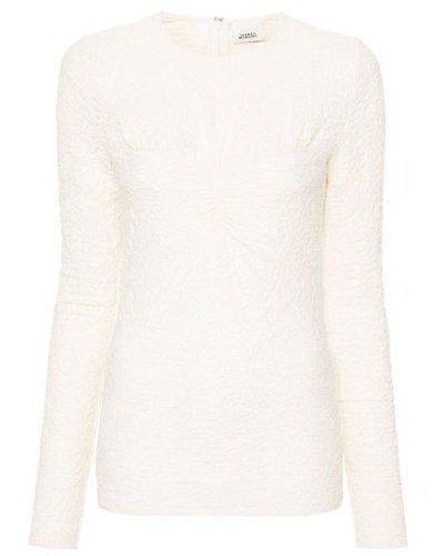 Isabel Marant Round Neck Long-sleeved Top - White