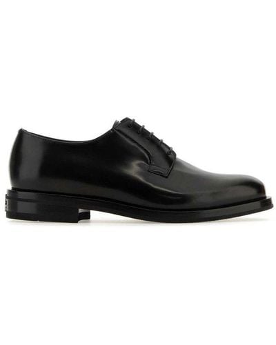 Givenchy Roung-toe Lace-up Derby Shoes - Black
