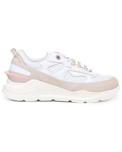 Date Fuga Panelled Lace-up Trainers - White