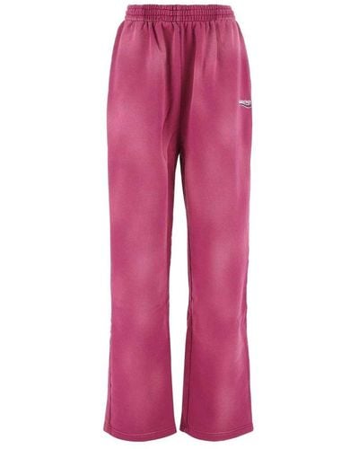 Balenciaga Logo Embroidered Sweatpants - Pink