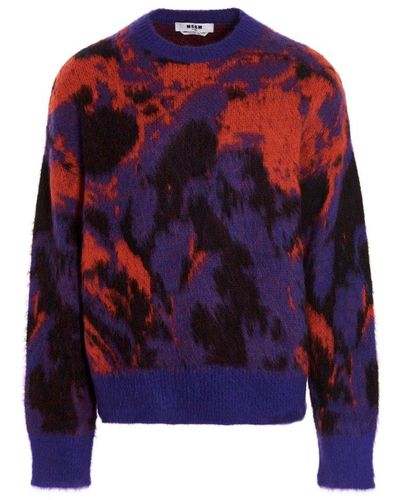 MSGM Patterned Sweater - Blue