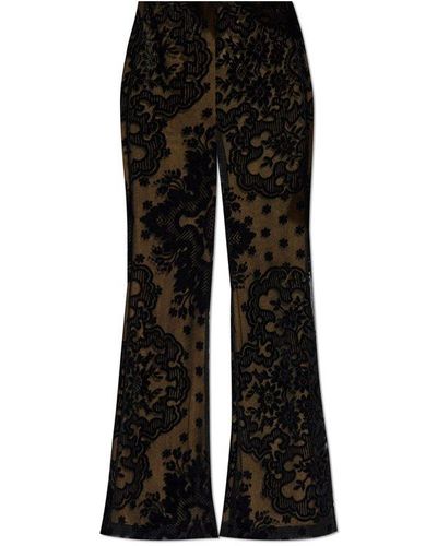 Etro Floral Pattern Trousers, - Black